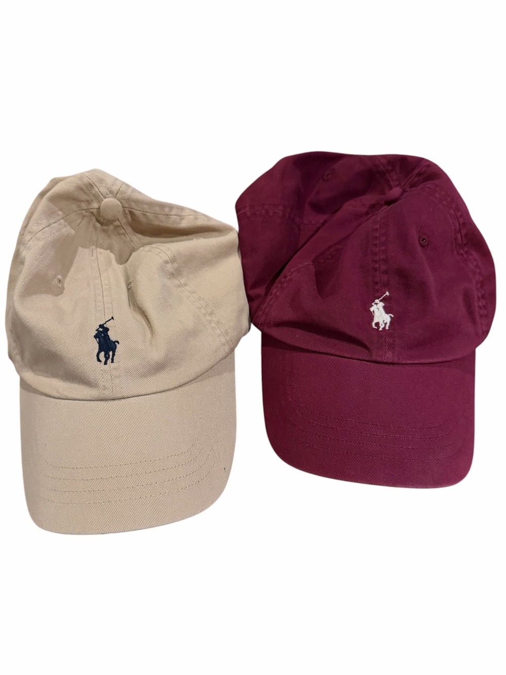 Polo by Ralph Lauren Beige & Burgundy Classic Pony Baseball Caps — Two-Pack